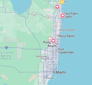 Map Showing parts of Florida